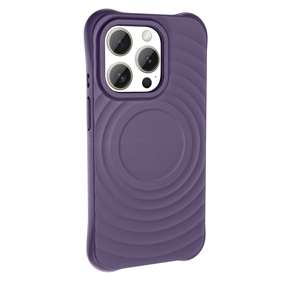 GPACK iPhone 15 Pro Max Uyumlu Hepi M-Safe Şarj Özellikli Telefon Kılıfı Derin Mor