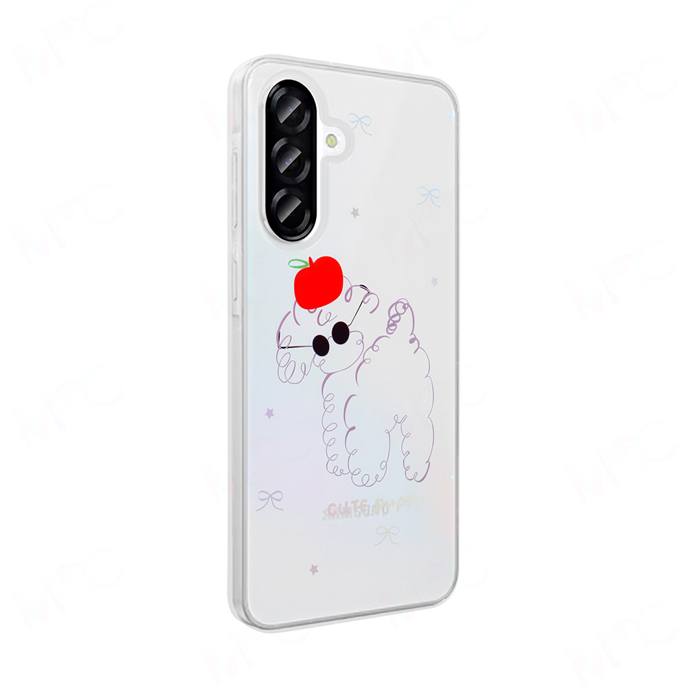 GPACK Samsung Galaxy A36 Uyumlu Folk Sert Kapak Figürlü Sevimli Köpek Desenli Telefon Kılıfı Siyah