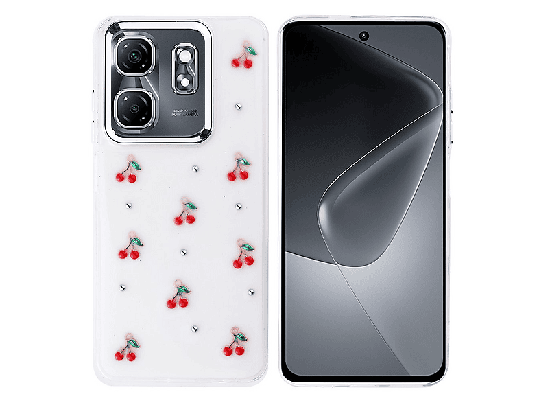 GPACK İnfinix Hot 50i Uyumlu Kutup Simli Figürlü Silikon Telefon Kılıfı Kırmızı