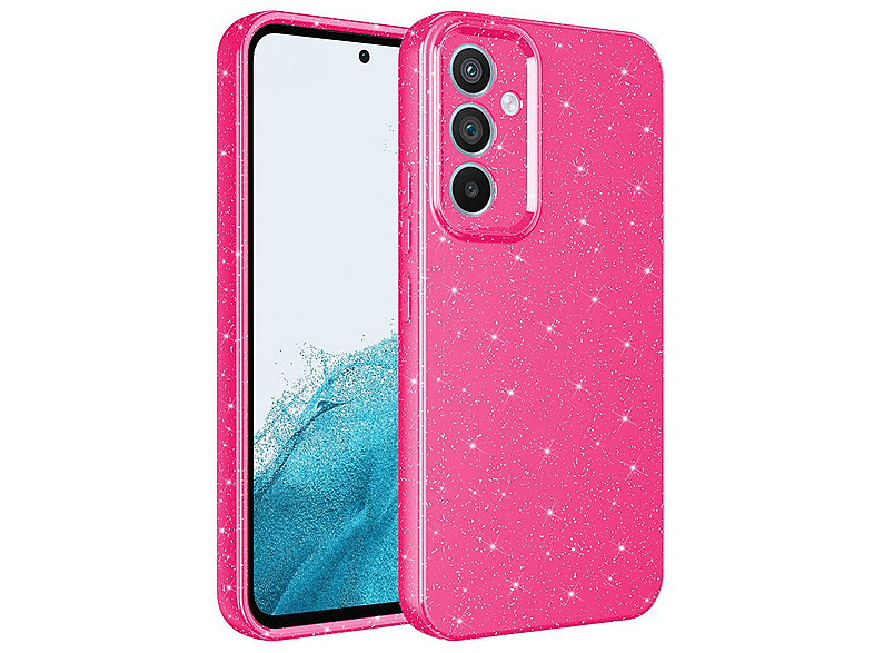 GPACK Samsung Galaxy A54 Uyumlu Koton Simli Silikon Telefon Kılıfı Pembe Koyu