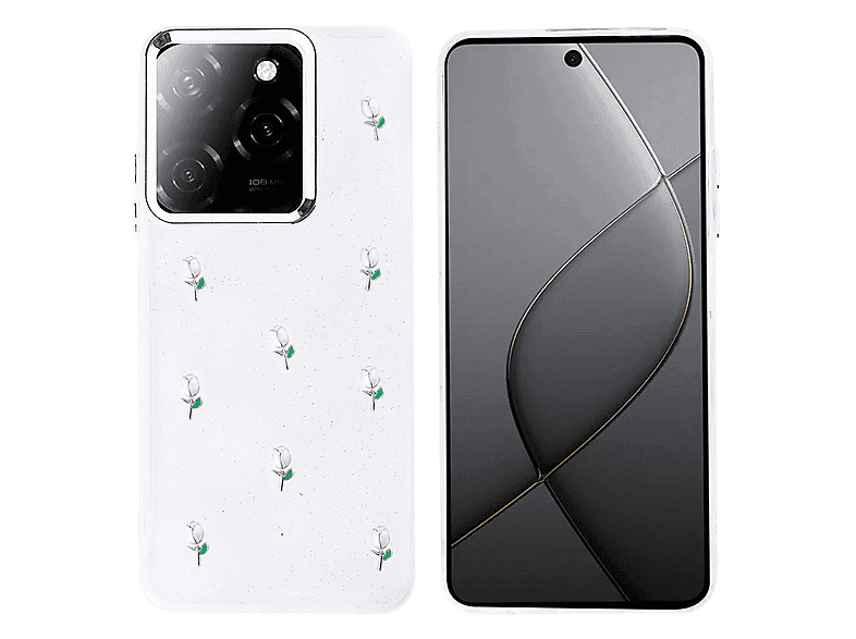 GPACK Tecno Spark 20 Pro 5G Uyumlu Kutup Simli Figürlü Silikon Telefon Kılıfı Yeşil