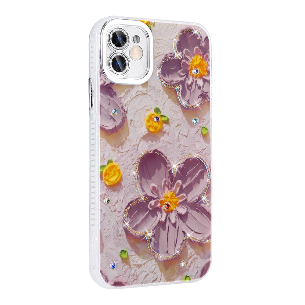 GPACK iPhone 11 Uyumlu Garden Sert Silikon Telefon Kılıfı Mor