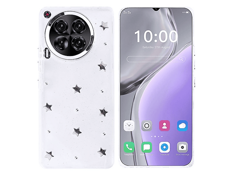 GPACK Tecno Camon 30 5G Uyumlu Kutup Simli Figürlü Silikon Telefon Kılıfı Gümüş