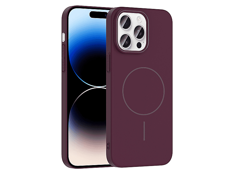 GPACK iPhone 14 Pro Max Uyumlu Ruby M-Safe Şarj Özellikli Telefon Kılıfı Mürdüm