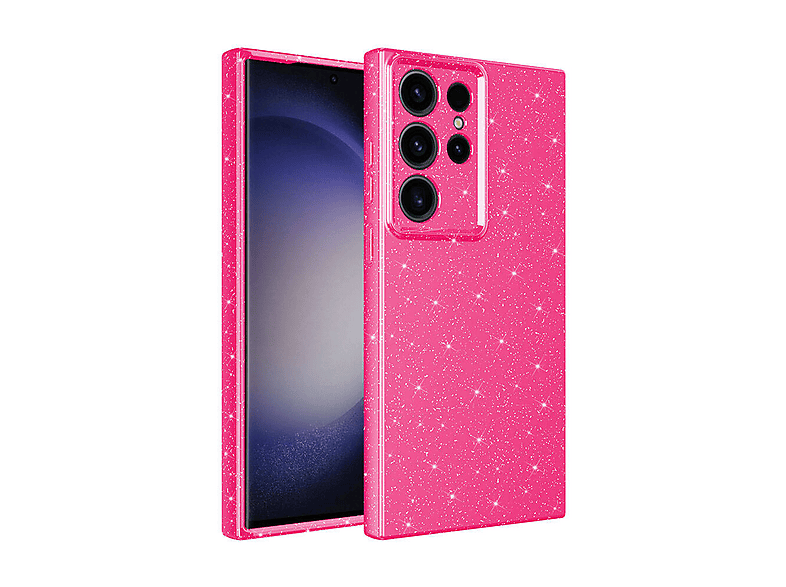 GPACK Samsung Galaxy S24 Ultra Uyumlu Koton Simli Silikon Telefon Kılıfı Pembe Koyu