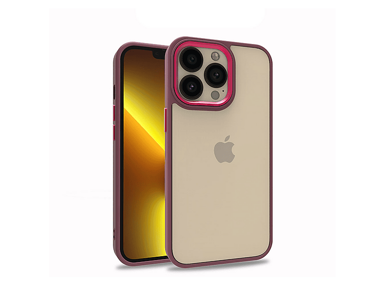 GPACK iPhone 13 Pro Uyumlu Flora Sert Silikon Telefon Kılıfı Kırmızı