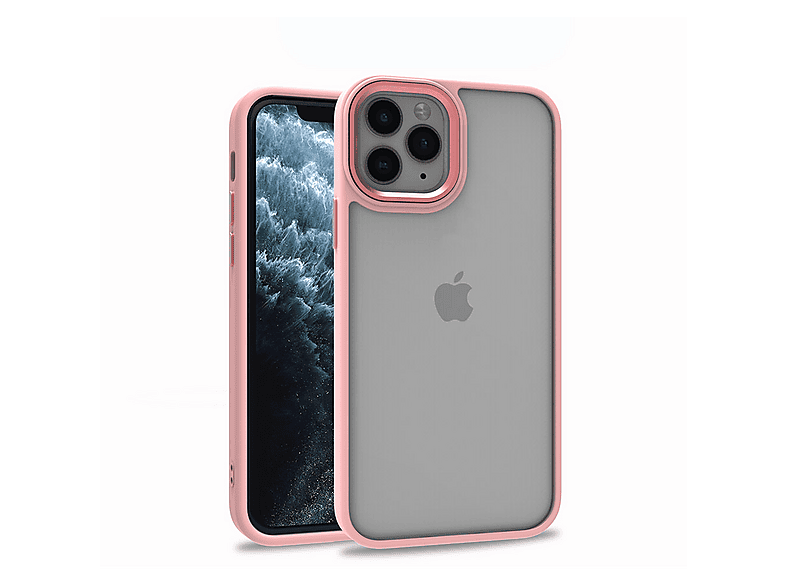 GPACK iPhone 11 Pro Uyumlu Flora Sert Silikon Telefon Kılıfı Pembe
