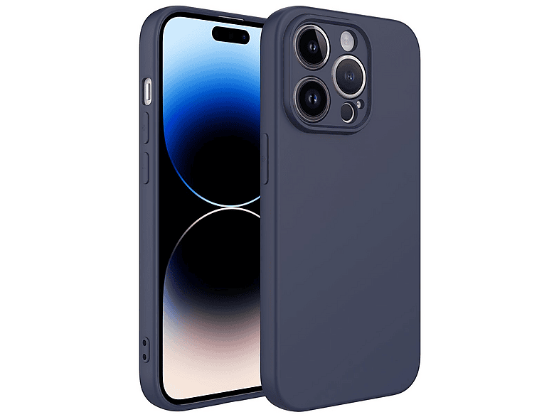 GPACK iPhone 14 Pro Max Uyumlu Lansman Silikon İçi Kadife Telefon Kılıfı Lacivert
