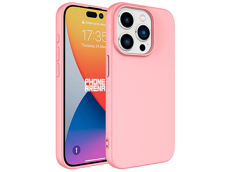 GPACK iPhone 15 Pro Uyumlu Lansman Silikon İçi Kadife Telefon Kılıfı Pembe