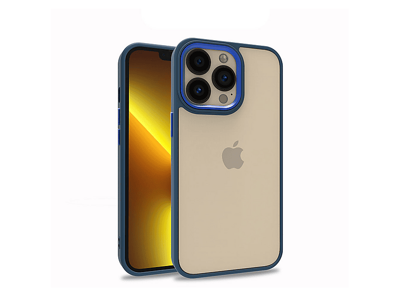 GPACK iPhone 13 Pro Uyumlu Flora Sert Silikon Telefon Kılıfı Lacivert