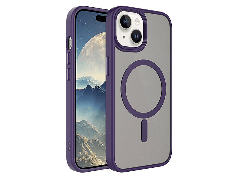 GPACK iPhone 15 Plus Uyumlu Flet M-Safe Şarj Özellikli Telefon Kılıfı Derin Mor