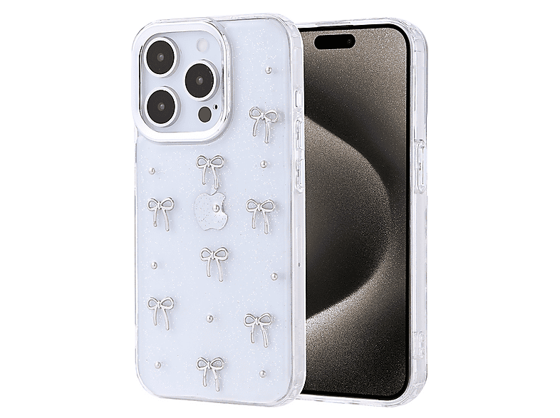 GPACK iPhone 15 Pro Uyumlu Kutup Simli Figürlü Silikon Telefon Kılıfı Gri