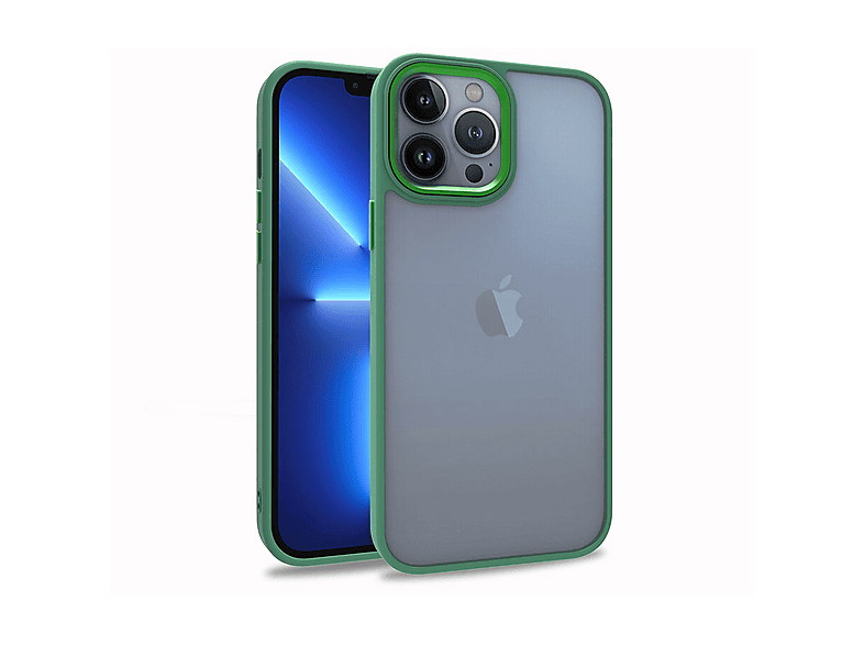 GPACK iPhone 13 Pro Max Uyumlu Flora Sert Silikon Telefon Kılıfı Koyu Yeşil