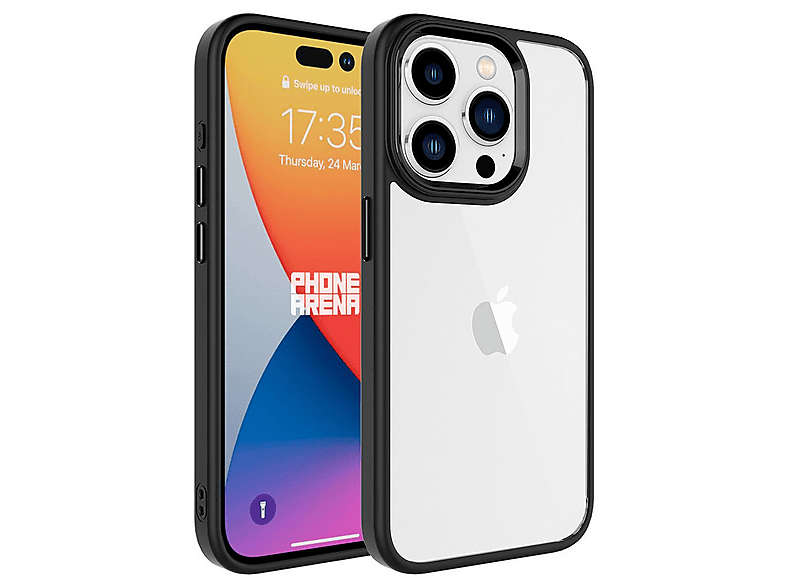 GPACK iPhone 15 Pro Max Uyumlu Krom Kapak Telefon Kılıfı Siyah