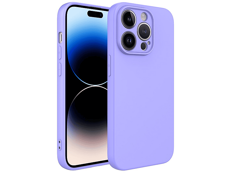 GPACK iPhone 14 Pro Max Uyumlu Lansman Silikon İçi Kadife Telefon Kılıfı Mor