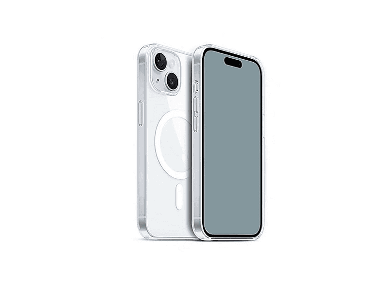 LOPARD iPhone 15 Plus Uyumlu Kablosuz Şarj Uyumlu Sert PC Embos Kapak Telefon Kılıfı Şeffaf