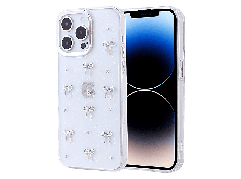 GPACK iPhone 14 Pro Uyumlu Kutup Simli Figürlü Silikon Telefon Kılıfı Gri