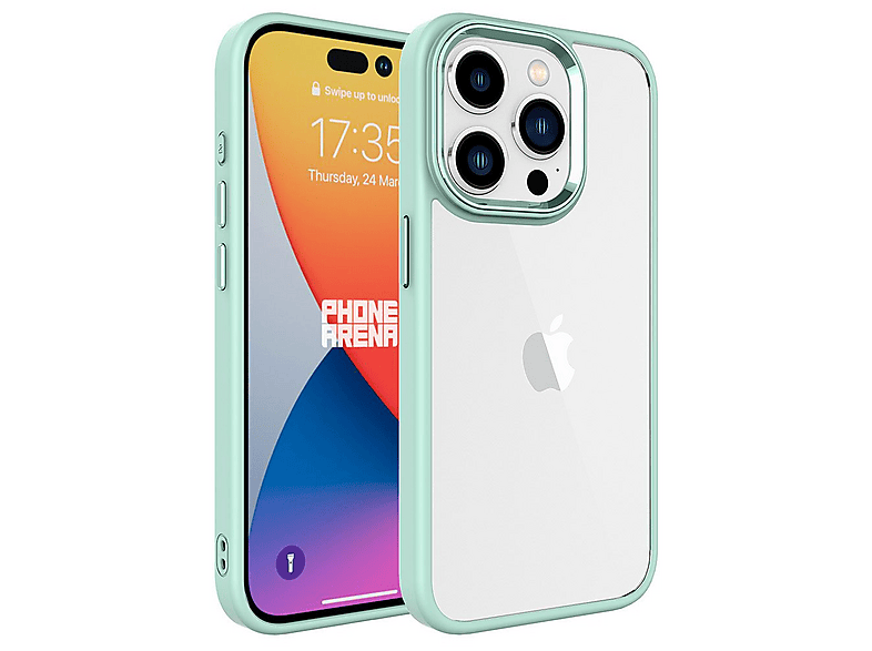 GPACK iPhone 15 Pro Uyumlu Krom Kapak Telefon Kılıfı Yeşil