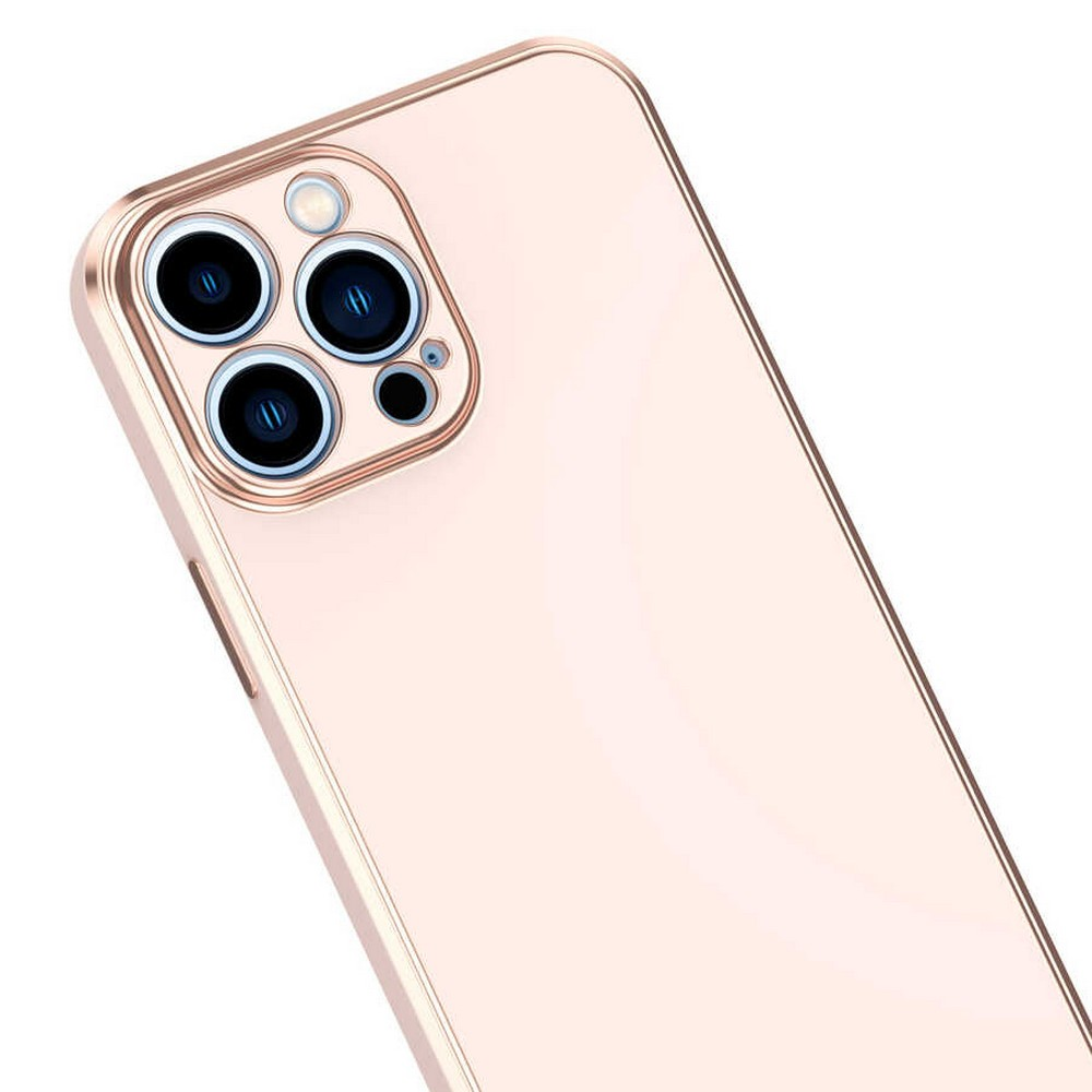 GPACK iPhone 13 Pro Max Uyumlu Bark Parlak Silikon Telefon Kılıfı Bronz