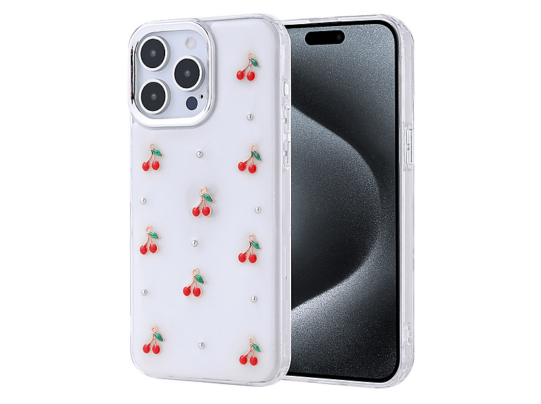 GPACK iPhone 15 Pro Max Uyumlu Kutup Simli Figürlü Silikon Telefon Kılıfı Kırmızı