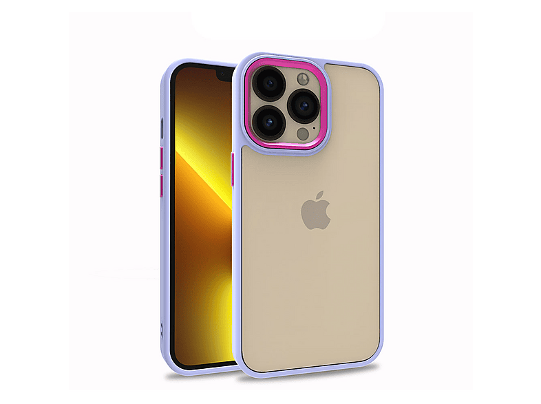 GPACK iPhone 13 Pro Uyumlu Flora Sert Silikon Telefon Kılıfı Mor
