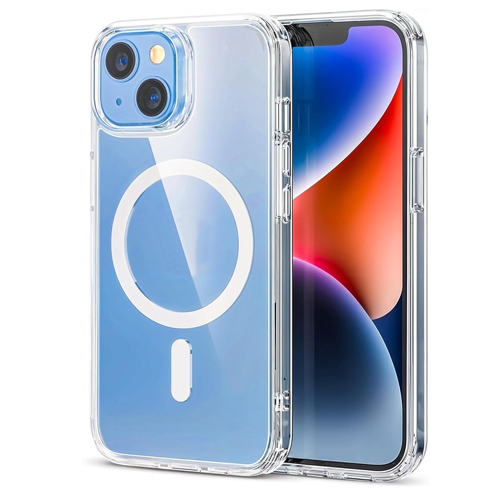 GPACK iPhone 13 Uyumlu M-Safe Şarj Özellikli MPL Sert Mika Telefon Kılıfı Şeffaf