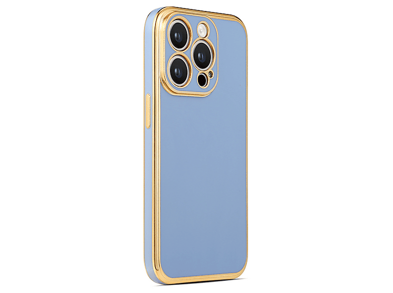 GPACK iPhone 14 Pro Max Uyumlu Bark Parlak Silikon Telefon Kılıfı Mavi