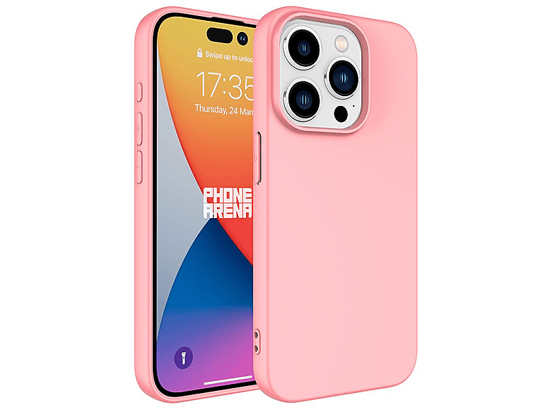 GPACK iPhone 15 Pro Max Uyumlu Lansman Silikon İçi Kadife Telefon Kılıfı Pembe