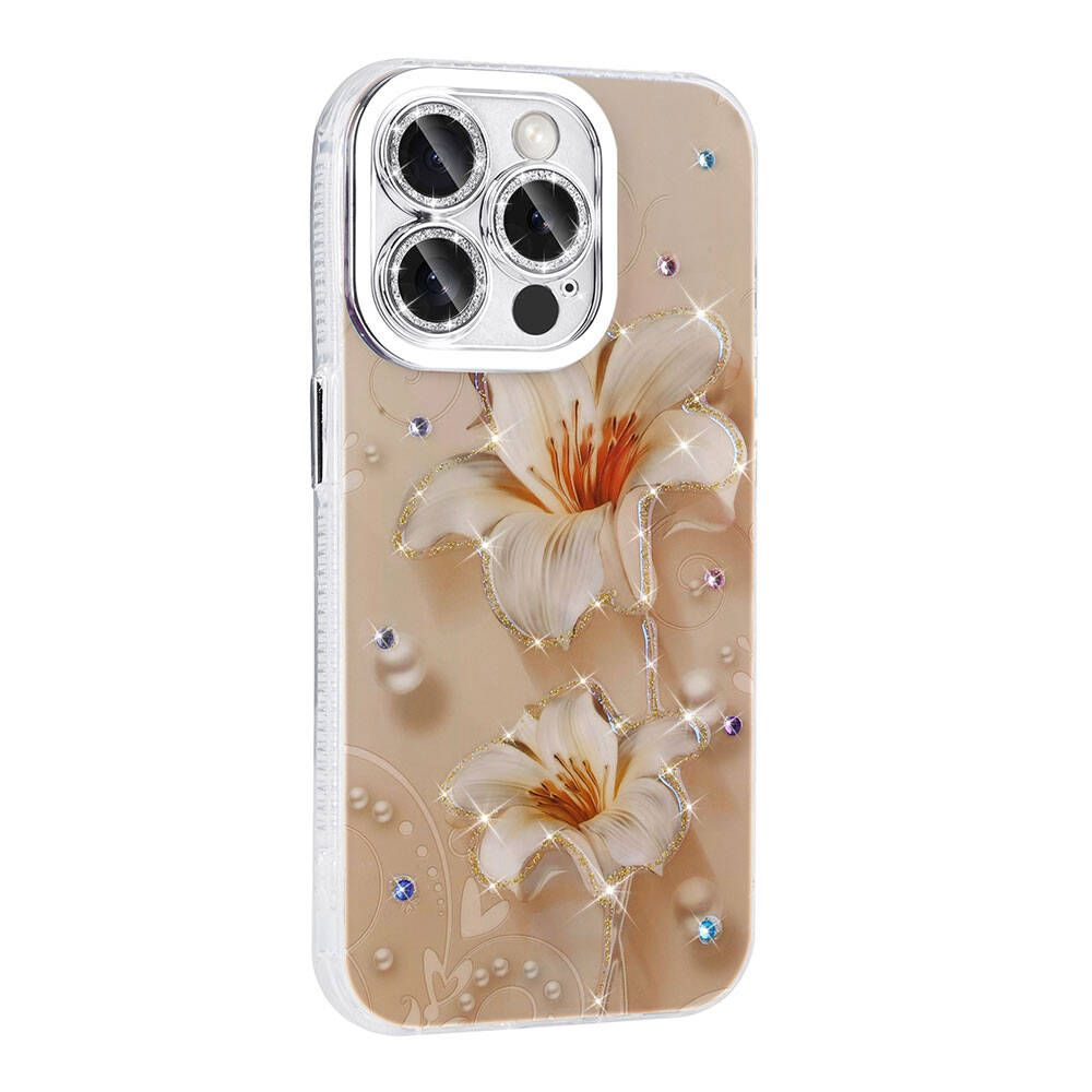 GPACK iPhone 15 Pro Max Uyumlu Garden Sert Silikon Telefon Kılıfı Açık Pembe