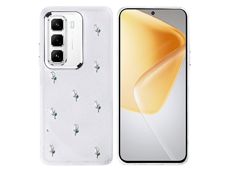 GPACK İnfinix Hot 50 Pro 4G Uyumlu Kutup Simli Figürlü Silikon Telefon Kılıfı Yeşil