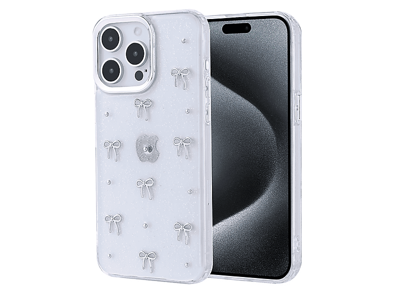 GPACK iPhone 15 Pro Max Uyumlu Kutup Simli Figürlü Silikon Telefon Kılıfı Gri