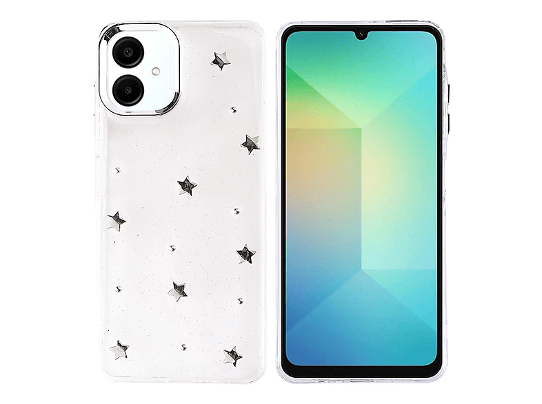 GPACK Samsung Galaxy A06 Uyumlu Kutup Simli Figürlü Silikon Telefon Kılıfı Gümüş