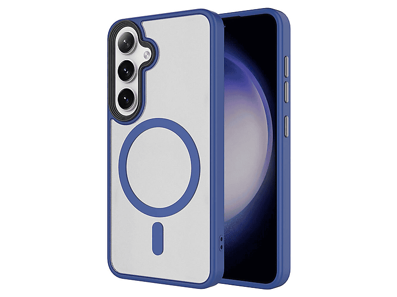 GPACK Samsung Galaxy S24 Plus Uyumlu Flet M-Safe Şarj Özellikli Telefon Kılıfı Mavi