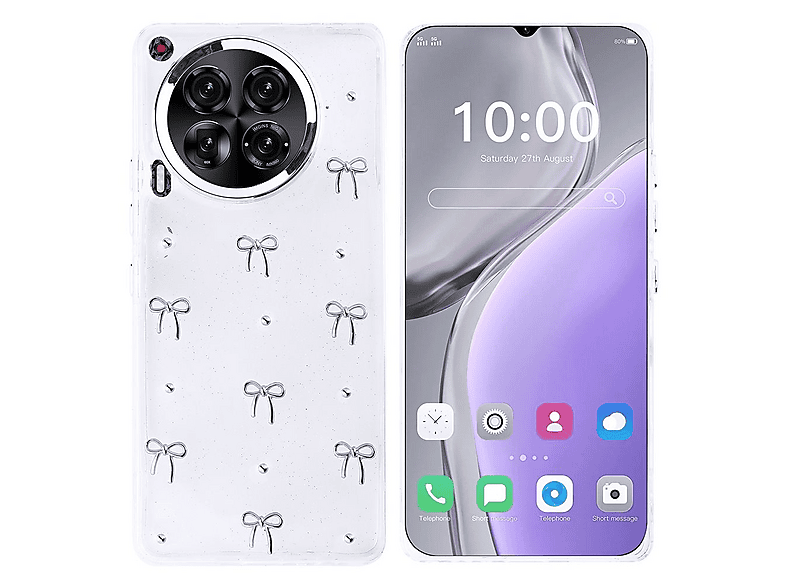 GPACK Tecno Camon 30 Uyumlu Kutup Simli Figürlü Silikon Telefon Kılıfı Gri