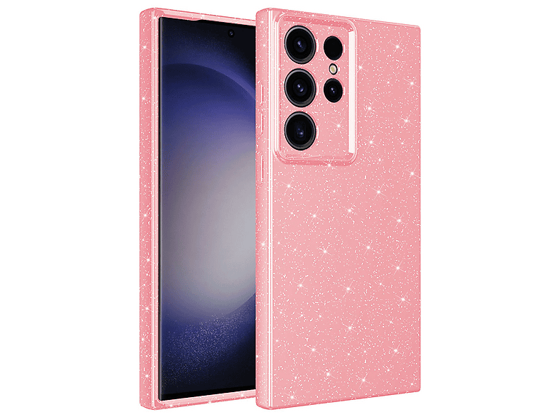 GPACK Samsung Galaxy S23 Ultra Uyumlu Koton Simli Silikon Telefon Kılıfı Pembe