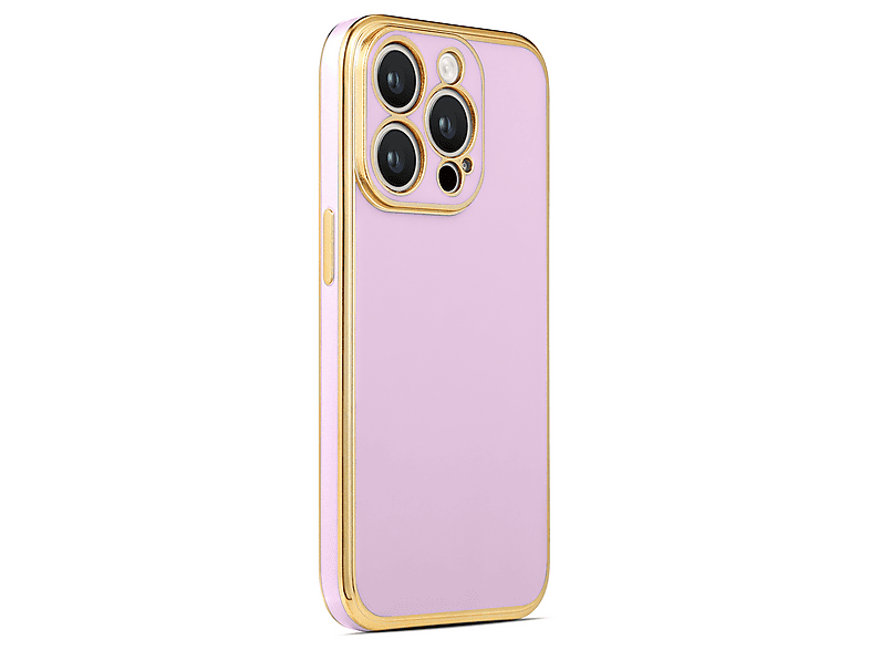 GPACK iPhone 14 Pro Max Uyumlu Bark Parlak Silikon Telefon Kılıfı Mor