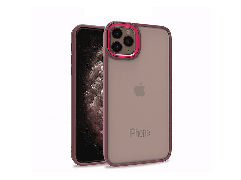 GPACK iPhone 12 Pro Uyumlu Flora Sert Silikon Telefon Kılıfı Kırmızı