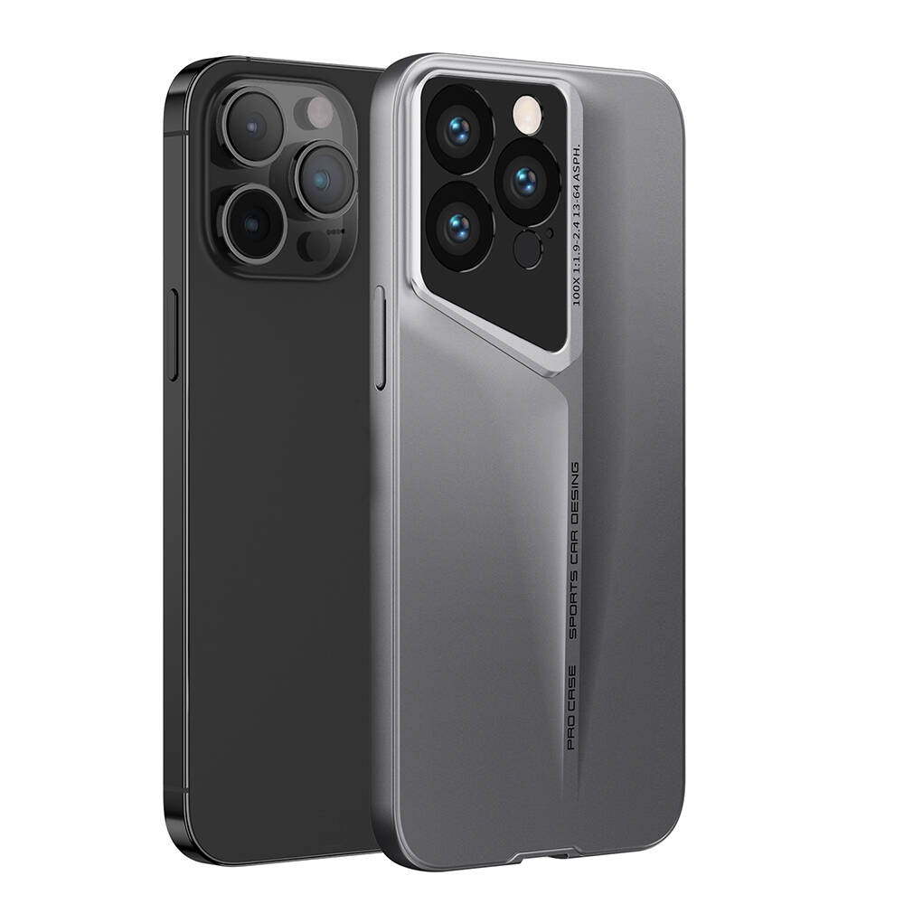 GPACK iPhone 15 Pro Max Uyumlu Procase Kapak Ultra İnce Sert Kapak Telefon Kılıfı Gri