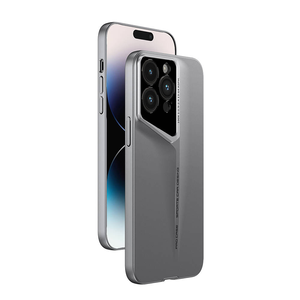 GPACK iPhone 15 Pro Max Uyumlu Procase Kapak Ultra İnce Sert Kapak Telefon Kılıfı Gri