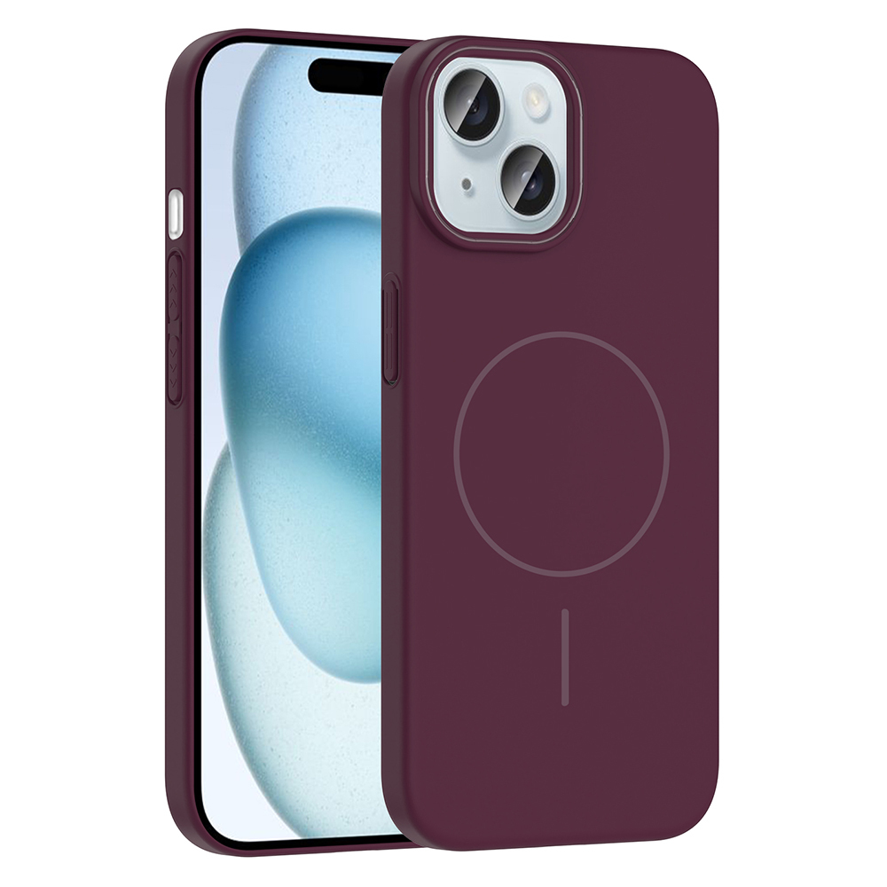 İki telefon, biri koyu kırmızı bir kılıf içinde, diğeri mavi bir arka plan gösteriyor. Kılıflarda kamera ve güç düğmeleri var.