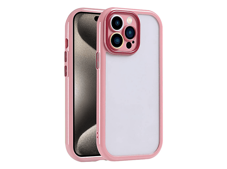 LOPARD iPhone 15 Pro Uyumlu Kamera Korumalı Renkli Kenar ve Çerçeve Tasarımlı Vitamin Kapak Telefon Kılıfı Mürdüm