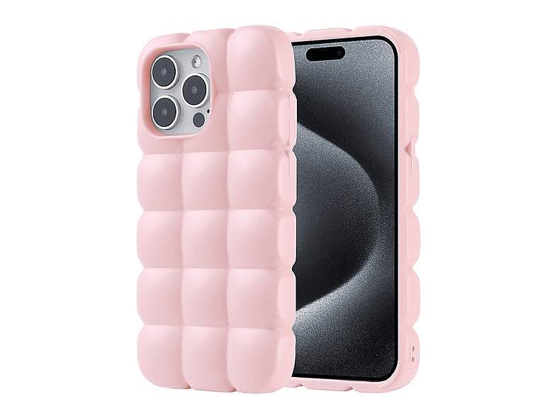 LOPARD iPhone 15 Pro Max Uyumlu Parlak Esnek Silikon Dom Dom Kapak Telefon Kılıfı Pembe