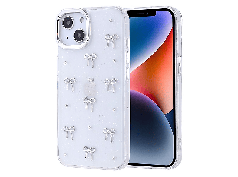 GPACK iPhone 14 Uyumlu Kutup Simli Figürlü Silikon Telefon Kılıfı Gri