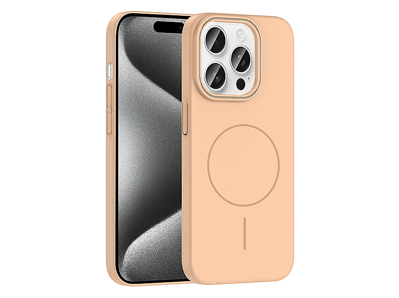 LOPARD iPhone 15 Pro Uyumlu Mgsafe Şarj Özellikli Ruby Sert Kapak Telefon Kılıfı Desert Titanyum