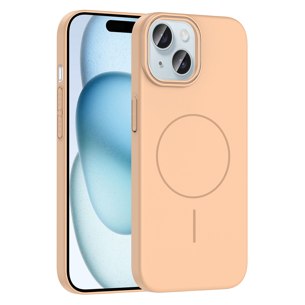 GPACK iPhone 15 Uyumlu Ruby M-Safe Şarj Özellikli Telefon Kılıfı Çöl Titanyum