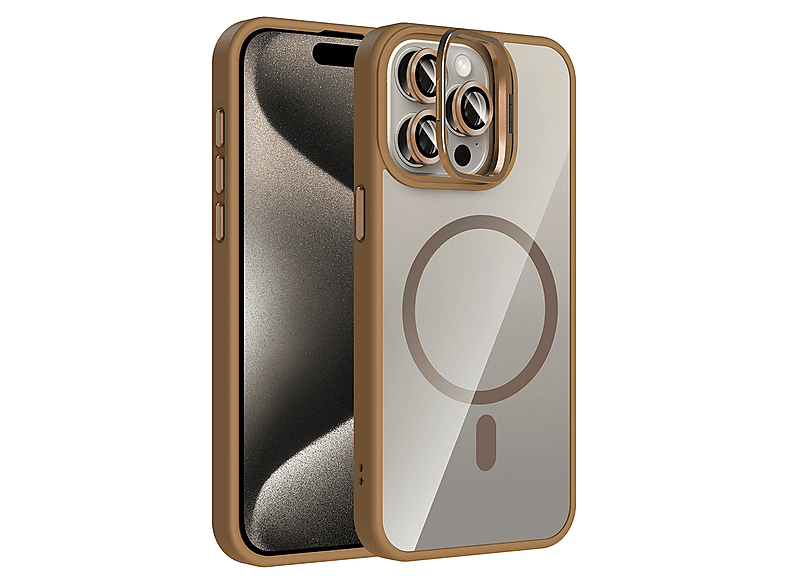 LOPARD iPhone 15 Pro Max Uyumlu Standlı ve Kamera Lens Hediyeli Mgsafe Şarj Özellikli Etro Telefon Kılıfı Çok Renkli