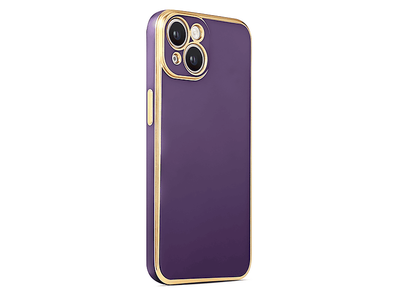 GPACK iPhone 14 Plus Uyumlu Bark Parlak Silikon Telefon Kılıfı Derin Mor