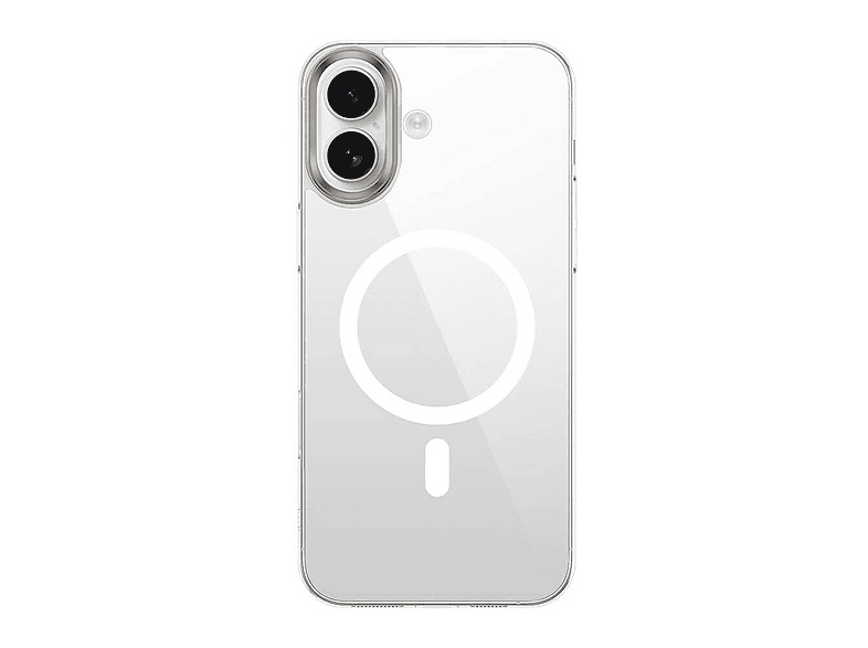 LOPARD iPhone 16 Plus Uyumlu Mgsafe Şarj Özellikli Cam Arka Yüzey G-Glass Kapak Telefon Kılıfı Şeffaf