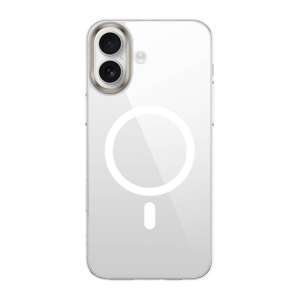 GPACK iPhone 16 Plus Uyumlu G-Glass M-Safe Şarj Özellikli Telefon Kılıfı Şeffaf