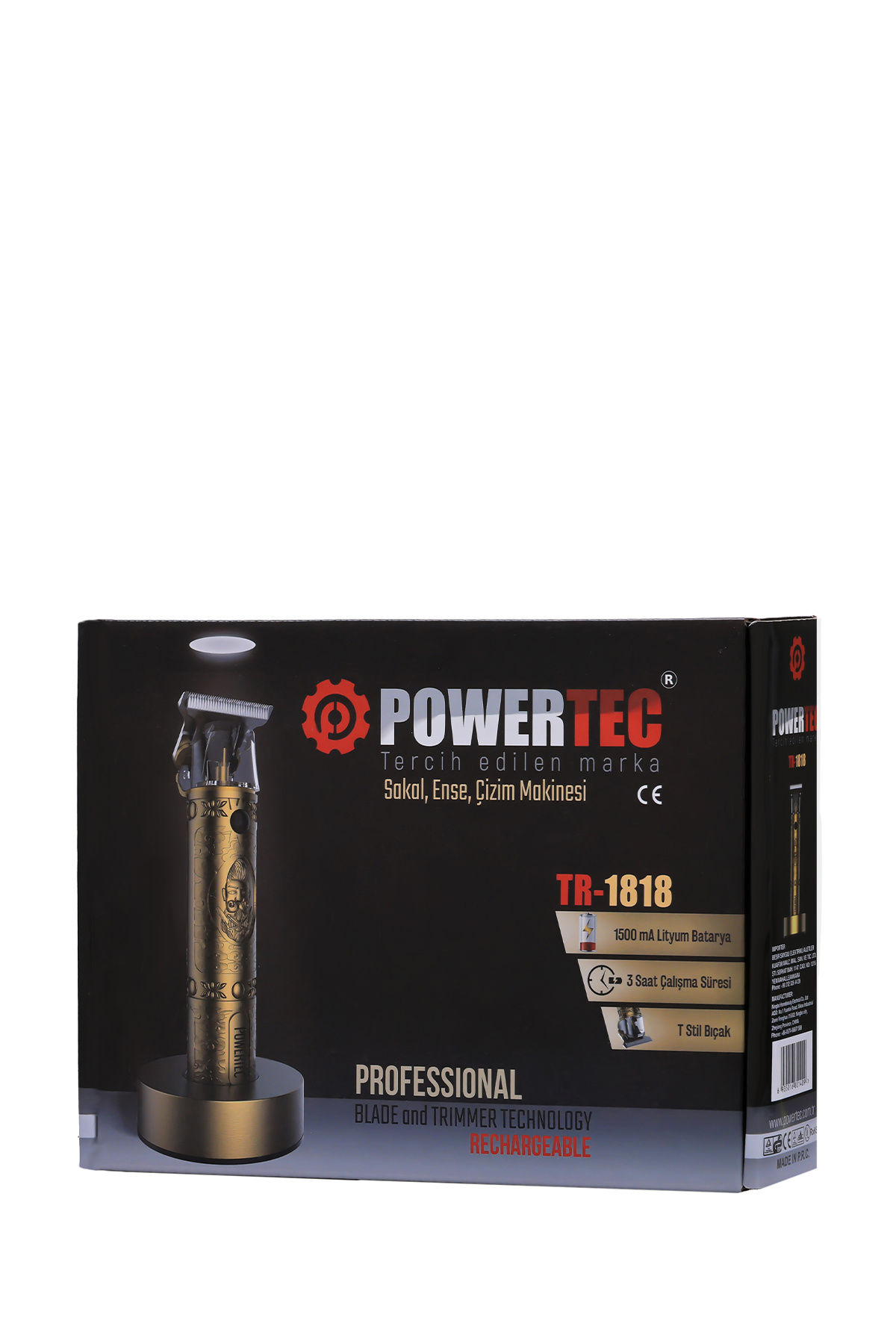 POWERTEC TR-1818 Profesyonel Sakal Ense Tıraş Makinesi Altın